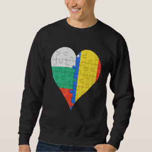 Sweatshirt Coeur du drapeau roumain bulgare