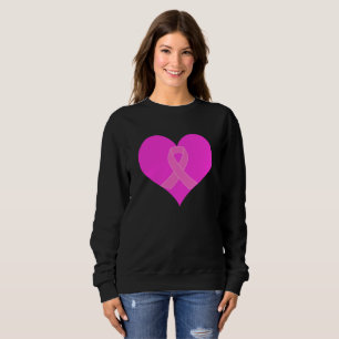 Sweatshirt Coeur et ruban Cancer du sein Conception de la cha