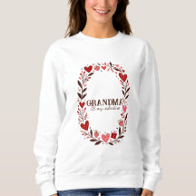 Cœur Floral Rétro Saint-Valentin Grand-Mère Maman 