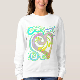 Sweatshirt Coeur fou Art Abstrait à porter