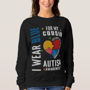 Sweatshirt Coeur pour Cousin Blue Sensibilisation sur l'autis