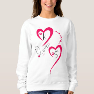 Sweatshirt Cœur Rose Minimal Amour