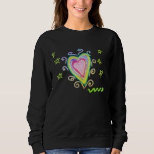 Sweatshirt Coeur sauvage coloré Art Abstrait portable