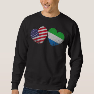 Sweatshirt Coeur Sierra Léone drapeau américain Famille patri