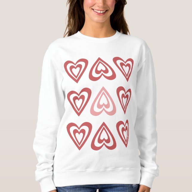 Sweatshirt Cœurs de la Saint-Valentin mignons – Conception d' (Devant)
