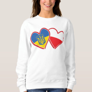 Sweatshirt Cœurs des drapeaux de l'Ukraine et de la Pologne