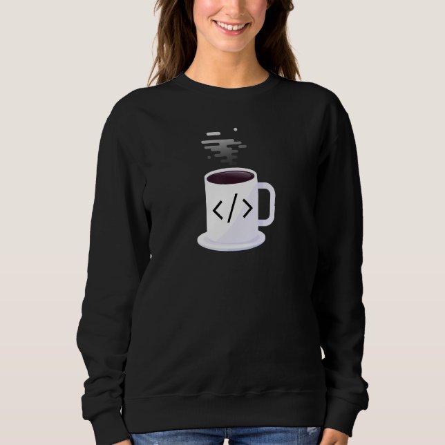 Sweatshirt Coffee Into Code JavaScript Code Coffee Developer  (Devant)