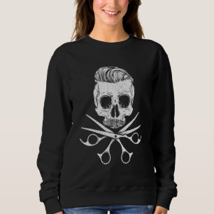 Sweatshirt Coiffeur crâne Ciseaux Coiffeur Salon de coiffure
