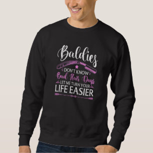 Sweatshirt Coiffeuse pour femmes Citation Baldie Coiffeur