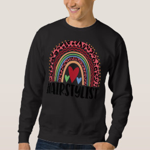 Sweatshirt Coiffeuse Rainbow Women Leopard Rainbow Love