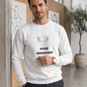Sweatshirt Col Rond Blanc Esthétique Pure Intention