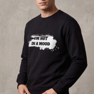 Sweatshirt Col roulé noir avec citation sarcastique "Je ne su