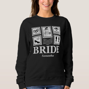 Sweatshirt Collage de timbre de mariée personnalisé
