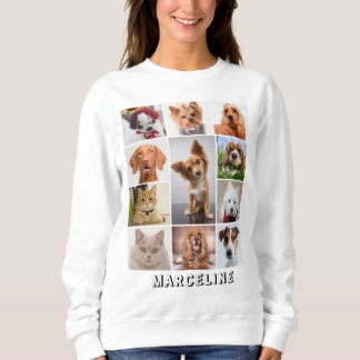 Sweatshirt Collage photo personnalisé de 11 animaux de compag