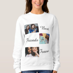 Sweatshirt Collage photo personnalisé des meilleurs amis Fore