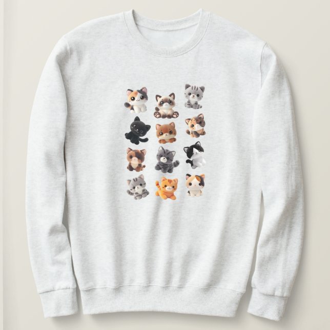 Sweatshirt Collection de jouets peluche pour chat (Design devant)