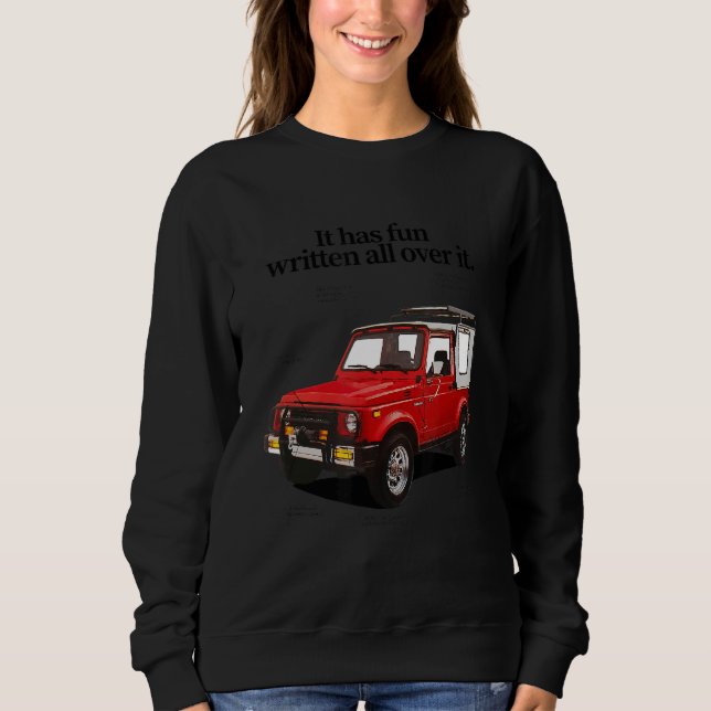 Sweatshirt Collection De Voitures Il S'Est Amusé Écrit Sur To (Devant)