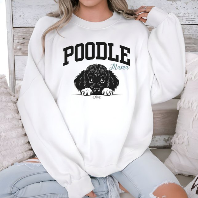 Sweatshirt College Varsity Style Script Poodle Mama (Créateur téléchargé)