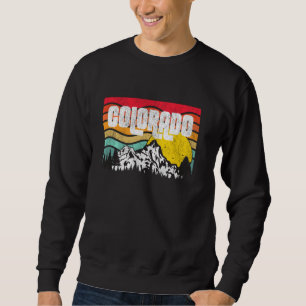 Sweatshirt Colorado Rocky Mountains Forêts Vintage Sunset Re