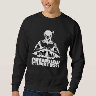 Sweatshirt Combattez la nuit instruction martiale Muay Thai S