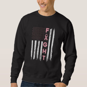 Sweatshirt Combattre le drapeau américain rose Sensibilisatio