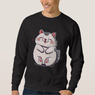 Sweatshirt Comic Art Kitten Pet Lover Jouer Chubby Cute Cat