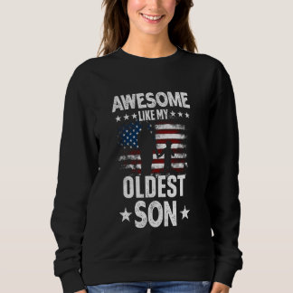 Sweatshirt Comme Mon Fils aîné Vintage Usa Drapeau Père