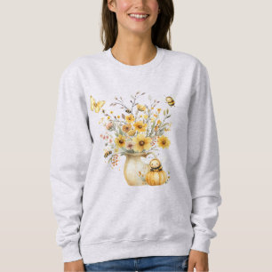 Sweatshirt Composition florale d'automne, citrouille, abeille