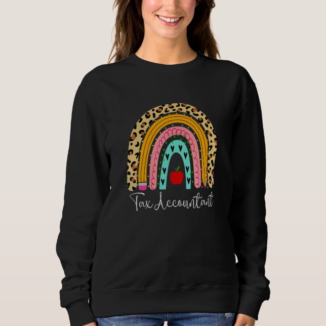 Sweatshirt Comptable Fiscal Léopard Arc-en-ciel Comptabilité  (Devant)
