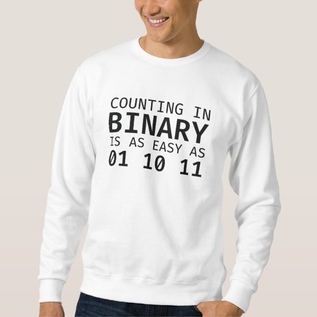 Sweatshirt Comptage Dans Le Binaire (Devant)