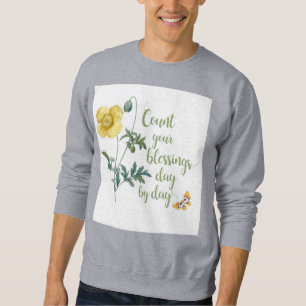 Sweatshirt Comptez vos bénédictions - pavot jaune vintage