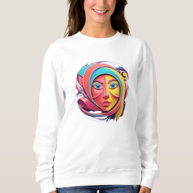 Sweatshirt Conception Abstraite du logo Face Art. (Devant)