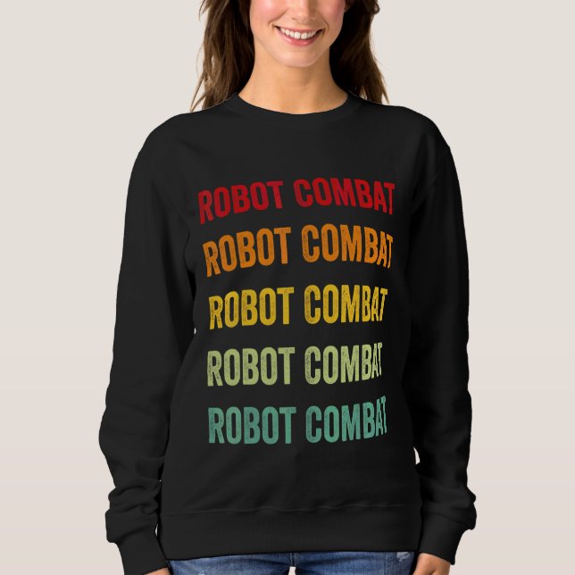 Sweatshirt Conception Arc-en-ciel de Robot de Combat de Robot (Devant)