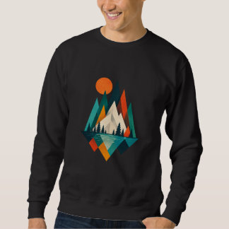 Sweatshirt Conception artistique de paysage montagneux géomét