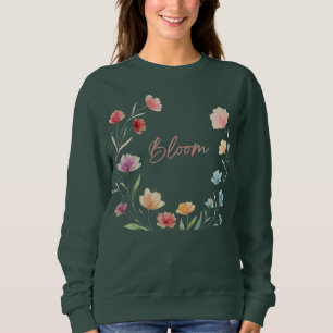 Sweatshirt Conception botanique fleurie pastel doux Bloom