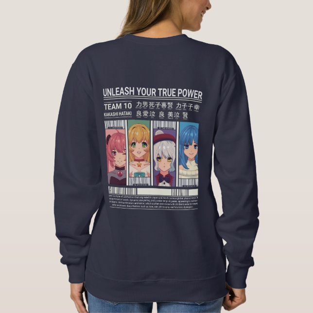 Sweatshirt Conception d'affiche d'équipe d'anime "Libérez vot (Dos)