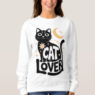 Sweatshirt Conception d'amour de chat noir de magie céleste