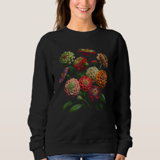 Sweatshirt Conception de bouquet floral de fleurs de Zinnia