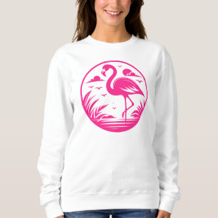 Sweatshirt Conception de cercle d'été flamant rose-68730