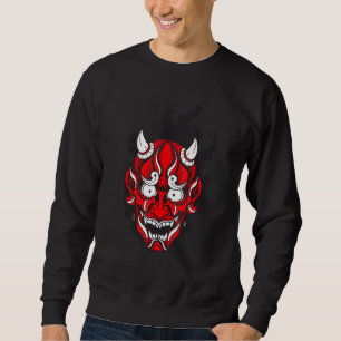 Sweatshirt Conception de Masque Démon Japonais Oni