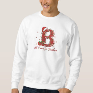 Sweatshirt Conception de monogramme de Noël avec la lettre B