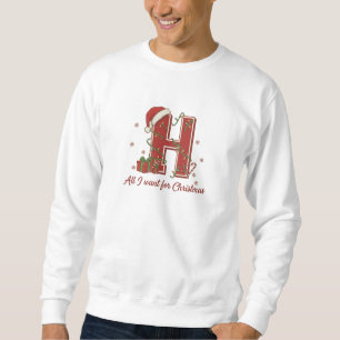 Sweatshirt Conception de monogramme de Noël avec la lettre H