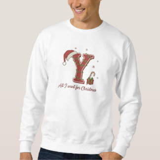 Sweatshirt Conception de monogramme de Noël avec la lettre Y