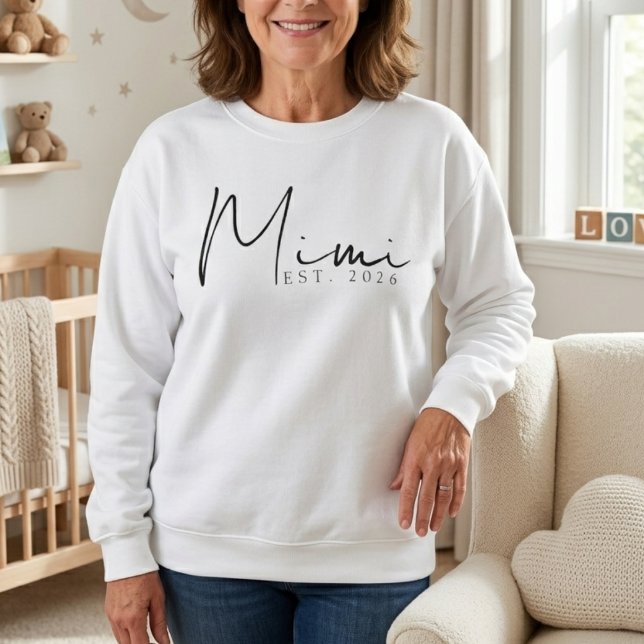 Sweatshirt Conception de script minimal année Mimi douce (Créateur téléchargé)