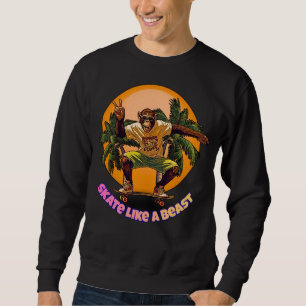 Sweatshirt Conception de skater de chimpanzé cool Skate Like