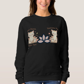 Sweatshirt Conception de yoga de chat Zen minimaliste mignonn