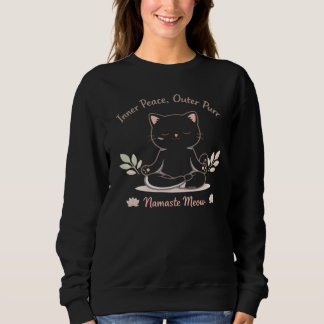 Sweatshirt Conception de yoga de chat zen minimaliste mignonn