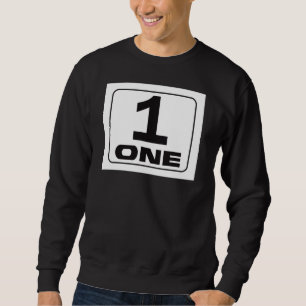 Sweatshirt Conception graphique #1 "Un" avec cadre arrondi