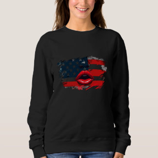 Sweatshirt Conception Patriotique American Flag Lip