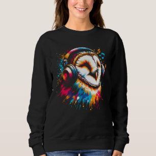 Sweatshirt Cool Barn Owl Art pour les mélomanes Noël Naissanc
